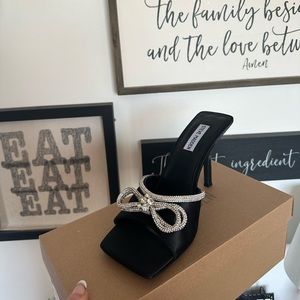 Steve Madden Women’s Rhinestone square toe heels